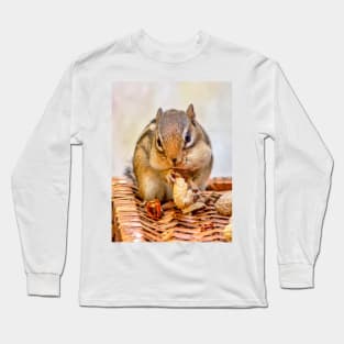 Sweet chipmunk shares a peanut Long Sleeve T-Shirt